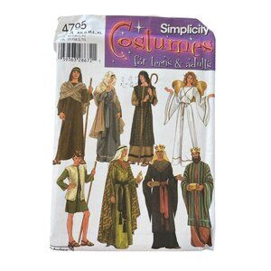 Simplicity 4795 Costumes Pattern Size XS-XL For Teens and Adults Nativity UNCUT